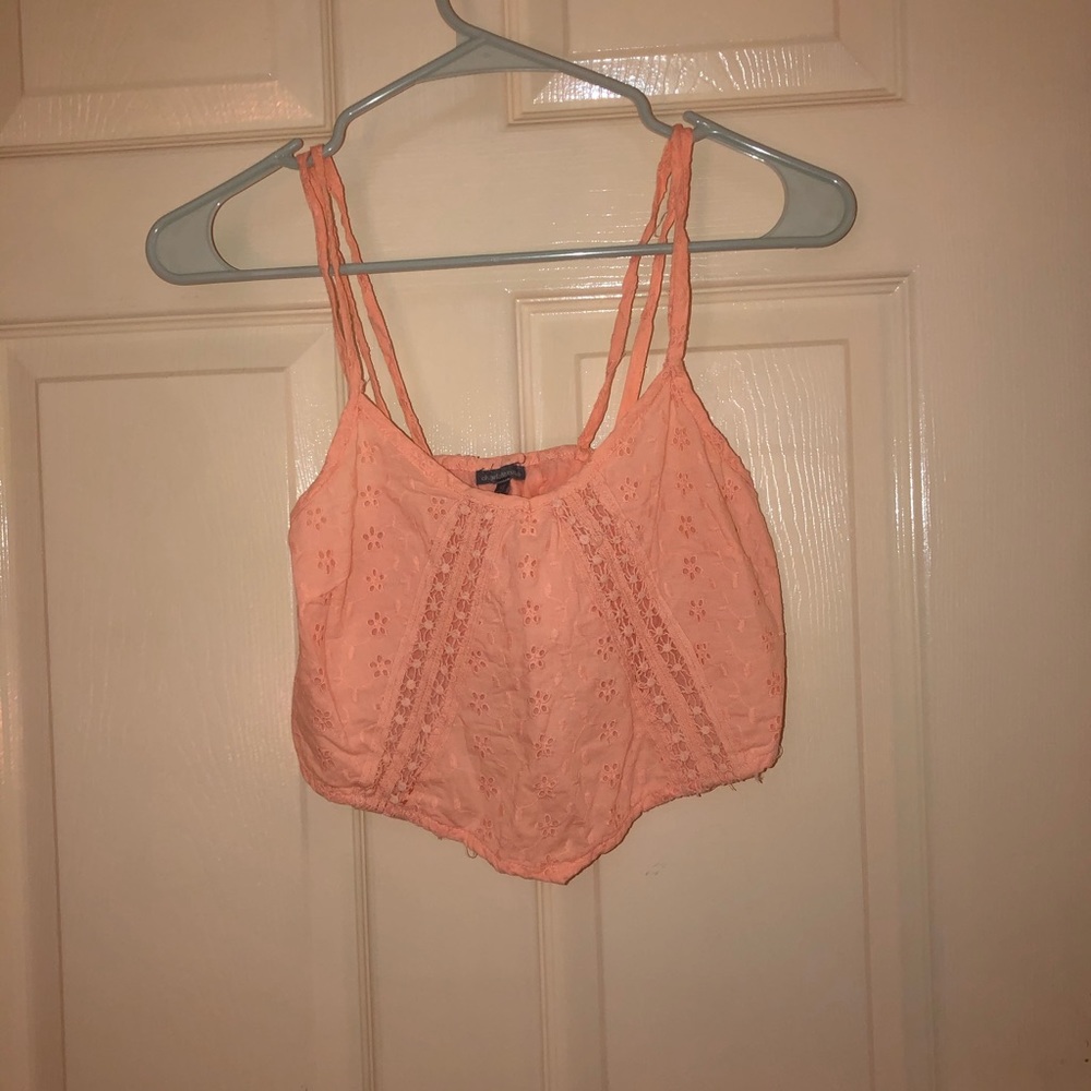 charlotte russe xs pink tank crop top